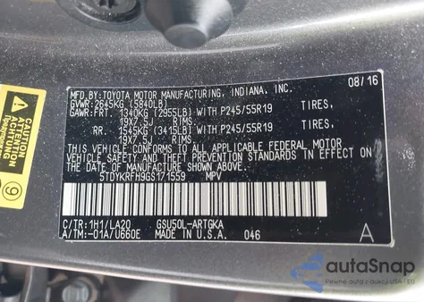 2016 Toyota Highlander Limited Platinum V6 из США, поврежденный, VIN 5TDYKRFH9GS171559